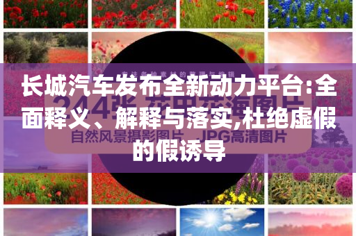 長城汽車發(fā)布全新動(dòng)力平臺(tái):全面釋義、解釋與落實(shí),杜絕虛假的假誘導(dǎo)