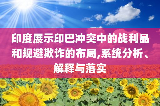 印度展示印巴沖突中的戰(zhàn)利品和規(guī)避欺詐的布局,系統(tǒng)分析、解釋與落實