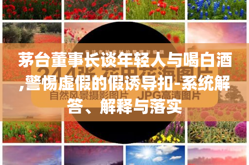 茅臺董事長談年輕人與喝白酒,警惕虛假的假誘導扣-系統(tǒng)解答、解釋與落實