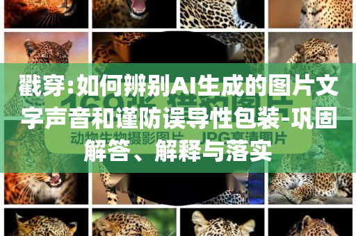 戳穿:如何辨別AI生成的圖片文字聲音和謹防誤導(dǎo)性包裝-鞏固解答、解釋與落實