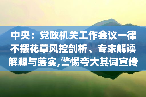 中央：黨政機(jī)關(guān)工作會議一律不擺花草風(fēng)控剖析、專家解讀解釋與落實(shí),警惕夸大其詞宣傳
