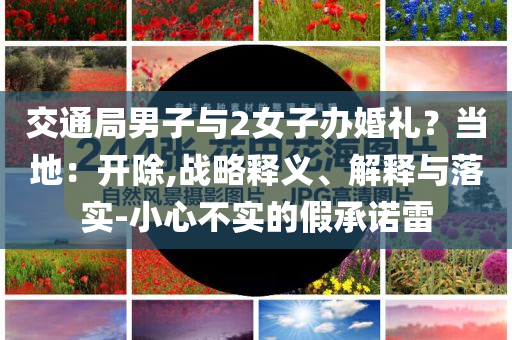 交通局男子與2女子辦婚禮？當(dāng)?shù)兀洪_除,戰(zhàn)略釋義、解釋與落實-小心不實的假承諾雷