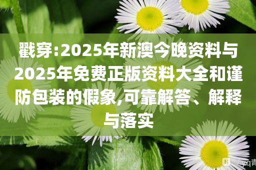 戳穿:2025年新澳今晚資料與2025年免費正版資料大全和謹防包裝的假象,可靠解答、解釋與落實