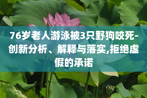 76歲老人游泳被3只野狗咬死-創(chuàng)新分析、解釋與落實,拒絕虛假的承諾