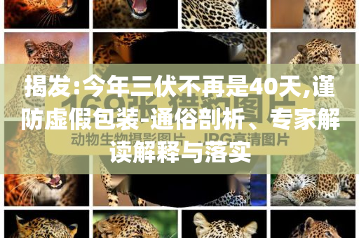 揭發(fā):今年三伏不再是40天,謹(jǐn)防虛假包裝-通俗剖析、專家解讀解釋與落實(shí)