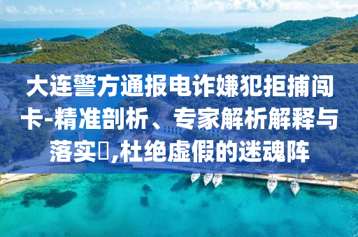 大連警方通報(bào)電詐嫌犯拒捕闖卡-精準(zhǔn)剖析、專家解析解釋與落實(shí)?,杜絕虛假的迷魂陣