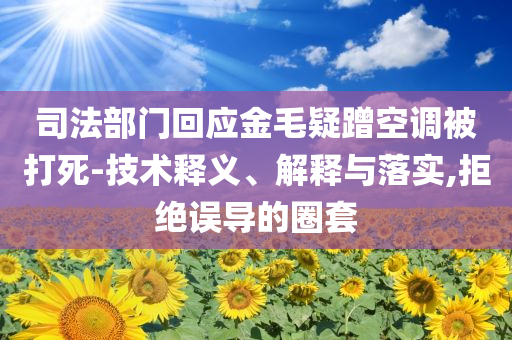 司法部門回應(yīng)金毛疑蹭空調(diào)被打死-技術(shù)釋義、解釋與落實,拒絕誤導(dǎo)的圈套