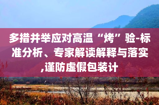 多措并舉應(yīng)對高溫“烤”驗-標準分析、專家解讀解釋與落實,謹防虛假包裝計