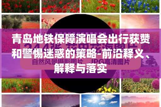 青島地鐵保障演唱會出行獲贊和警惕迷惑的策略-前沿釋義、解釋與落實