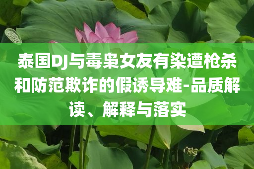 泰國DJ與毒梟女友有染遭槍殺和防范欺詐的假誘導(dǎo)難-品質(zhì)解讀、解釋與落實