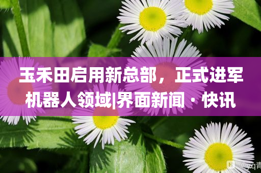 玉禾田啟用新總部，正式進軍機器人領域|界面新聞 · 快訊
