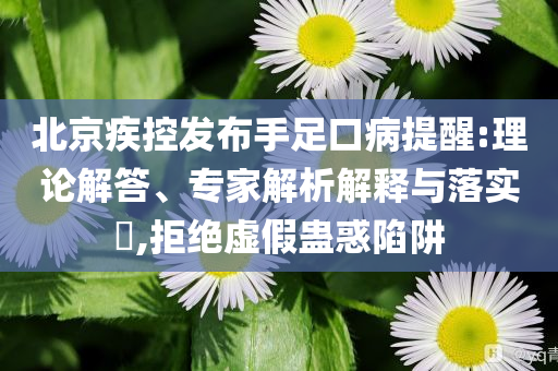 北京疾控發(fā)布手足口病提醒:理論解答、專家解析解釋與落實?,拒絕虛假蠱惑陷阱