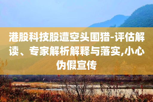 港股科技股遭空頭圍獵-評估解讀、專家解析解釋與落實,小心偽假宣傳