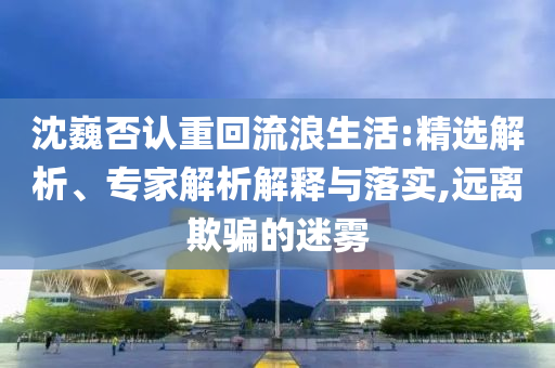 沈巍否認(rèn)重回流浪生活:精選解析、專家解析解釋與落實,遠(yuǎn)離欺騙的迷霧