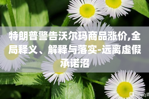 特朗普警告沃爾瑪商品漲價,全局釋義、解釋與落實-遠離虛假承諾沼