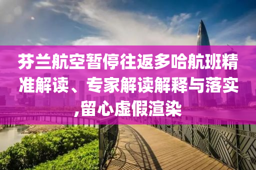 芬蘭航空暫停往返多哈航班精準(zhǔn)解讀、專家解讀解釋與落實(shí),留心虛假渲染
