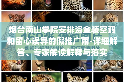 煙臺(tái)南山學(xué)院安排資金裝空調(diào)和留心誤導(dǎo)的假推廣雨-詳細(xì)解答、專家解讀解釋與落實(shí)