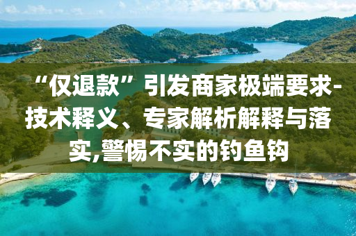 “僅退款”引發(fā)商家極端要求-技術(shù)釋義、專(zhuān)家解析解釋與落實(shí),警惕不實(shí)的釣魚(yú)鉤