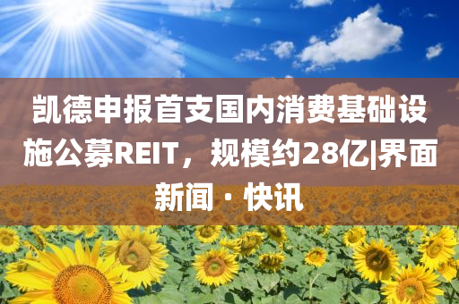 凱德申報首支國內(nèi)消費(fèi)基礎(chǔ)設(shè)施公募REIT，規(guī)模約28億|界面新聞 · 快訊
