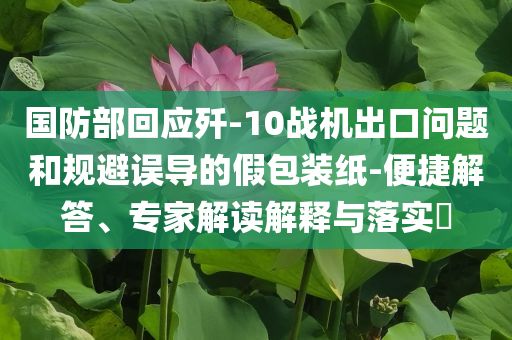 國(guó)防部回應(yīng)殲-10戰(zhàn)機(jī)出口問題和規(guī)避誤導(dǎo)的假包裝紙-便捷解答、專家解讀解釋與落實(shí)?
