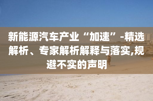 新能源汽車產(chǎn)業(yè)“加速”-精選解析、專家解析解釋與落實(shí),規(guī)避不實(shí)的聲明