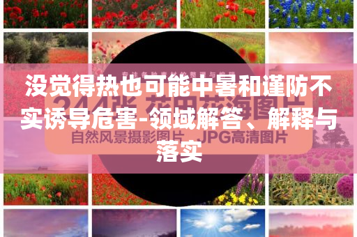 沒覺得熱也可能中暑和謹防不實誘導危害-領域解答、解釋與落實