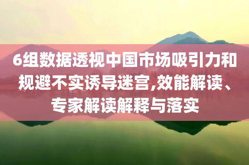6組數(shù)據(jù)透視中國市場吸引力和規(guī)避不實誘導迷宮,效能解讀、專家解讀解釋與落實