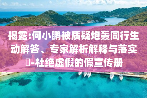 揭露:何小鵬被質(zhì)疑炮轟同行生動解答、專家解析解釋與落實?-杜絕虛假的假宣傳冊