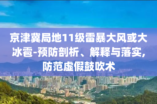 京津冀局地11級雷暴大風(fēng)或大冰雹-預(yù)防剖析、解釋與落實,防范虛假鼓吹術(shù)