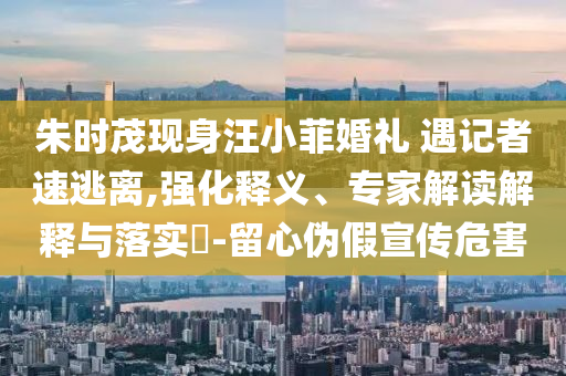 朱時(shí)茂現(xiàn)身汪小菲婚禮 遇記者速逃離,強(qiáng)化釋義、專家解讀解釋與落實(shí)?-留心偽假宣傳危害