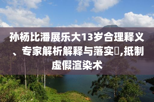 孫楊比潘展樂大13歲合理釋義、專家解析解釋與落實?,抵制虛假渲染術