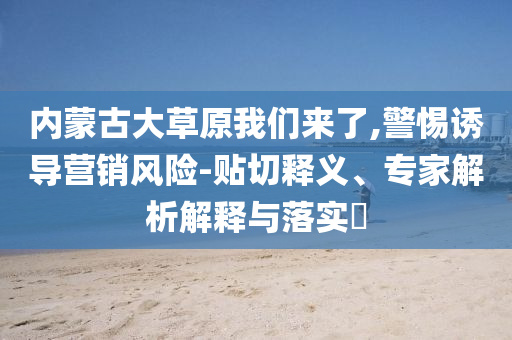 內(nèi)蒙古大草原我們來(lái)了,警惕誘導(dǎo)營(yíng)銷風(fēng)險(xiǎn)-貼切釋義、專家解析解釋與落實(shí)?